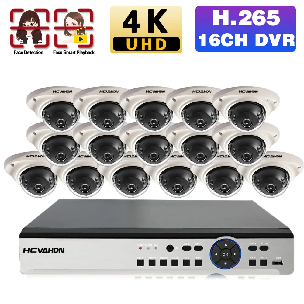 16ти-канального видеорегистратора CCTV DVR система камер домашней безопасности 4K 16CH