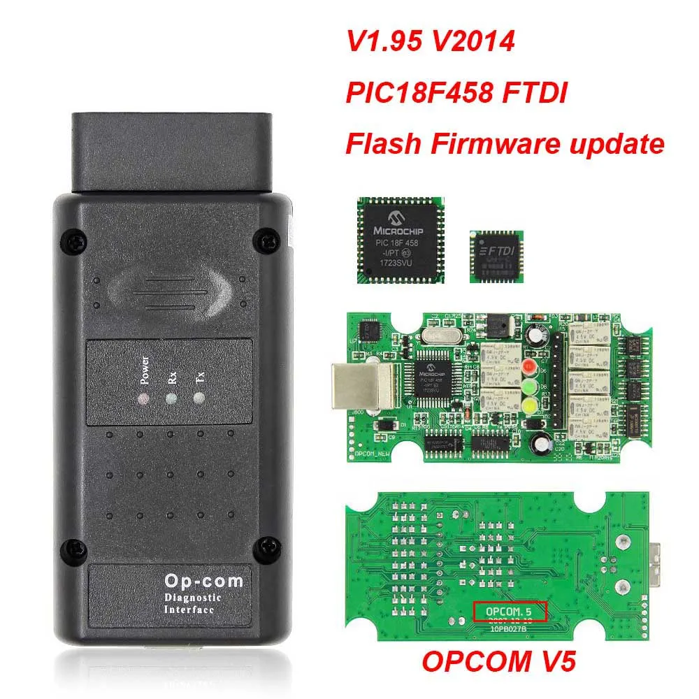 OPCOM V5 For Opel OP COM 1.70 flash firmware update Car Diagnostic for Opel OP-COM 1.95 PIC18F458 CAN BUS OBD OBD2 Auto Tools best car battery charger Code Readers & Scanning Tools