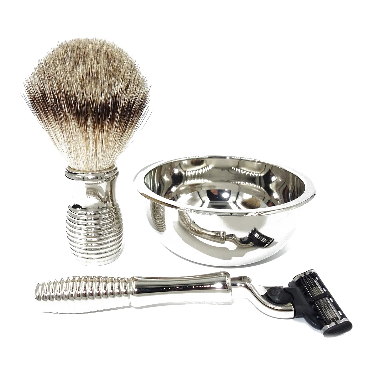 silver-tip-pure-soft-honey-badger-hair-men-cosmetic-shaving-brush-set-with-soap-lather-mug-bowl-for-beard-grooming-tool