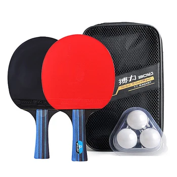 

Table Tennis Racket Set Ping Pong Paddle Bat Table Tennis Racket 2 Ping Pong Paddles and 3 Ping Pong Balls Storage Pouch