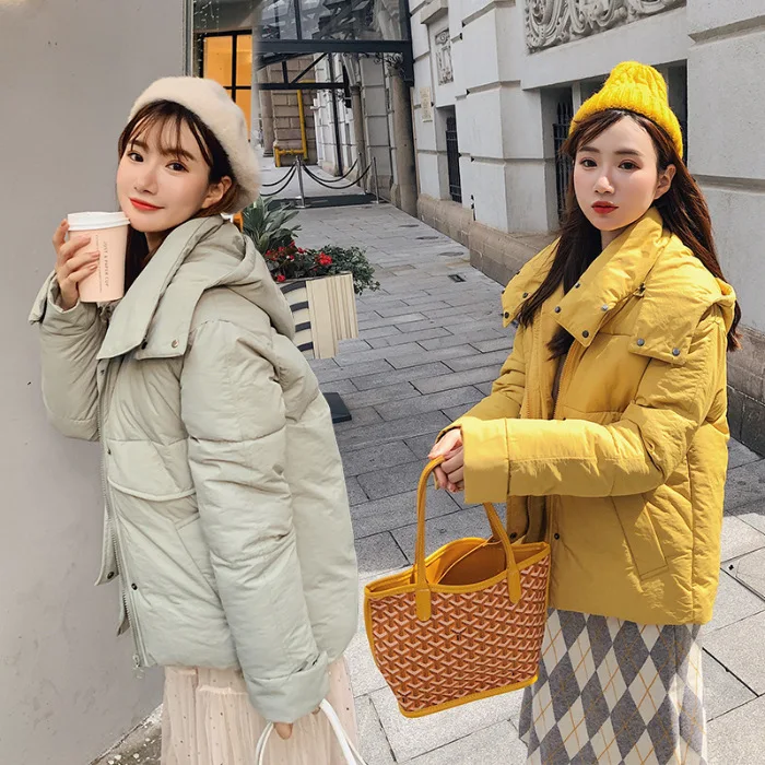 

Cotton Coat Women's 2019 New Style Loose-Fit Online Celebrity INS Cotton-padded Clothes Women's Fashion Korean-style BF Hooded P