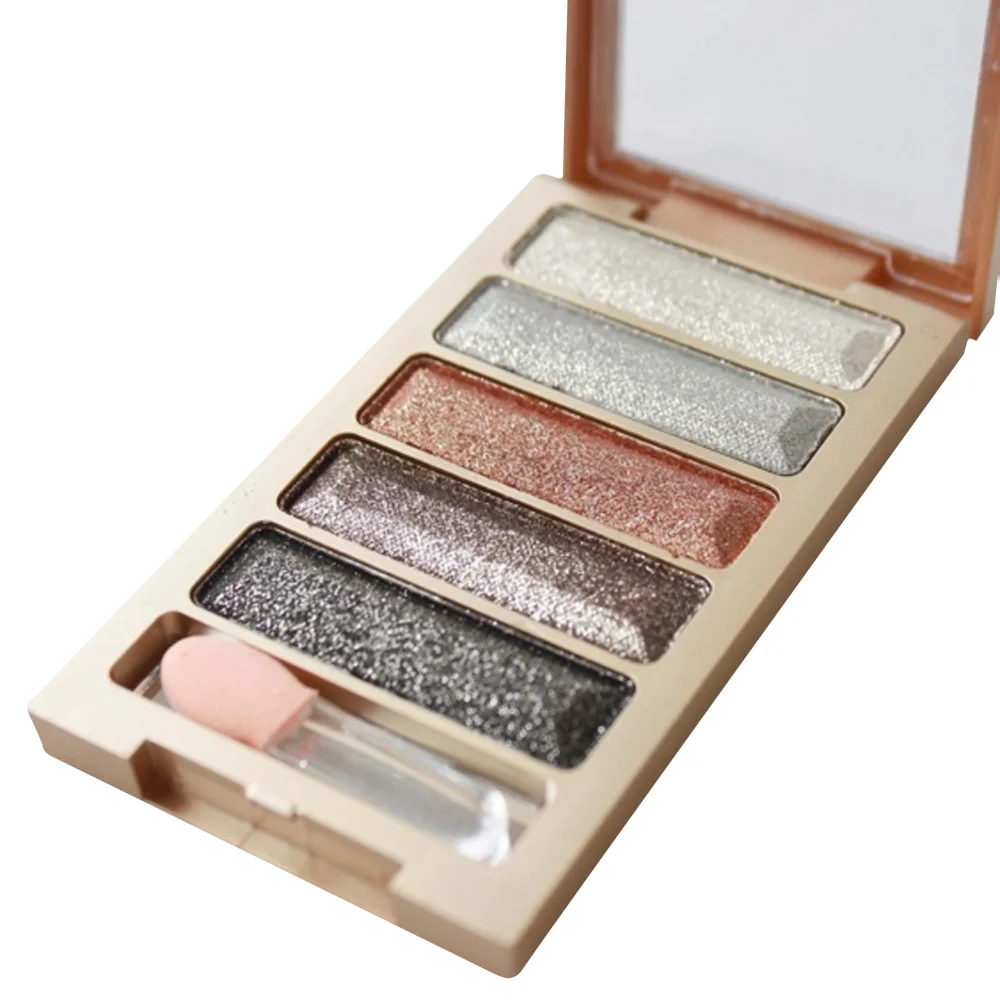 

2019 glitter eye shadow powder palette 5 Colors Cosmetic Diamond make up Metallic Smoky & Matte Pearl Light jz0815