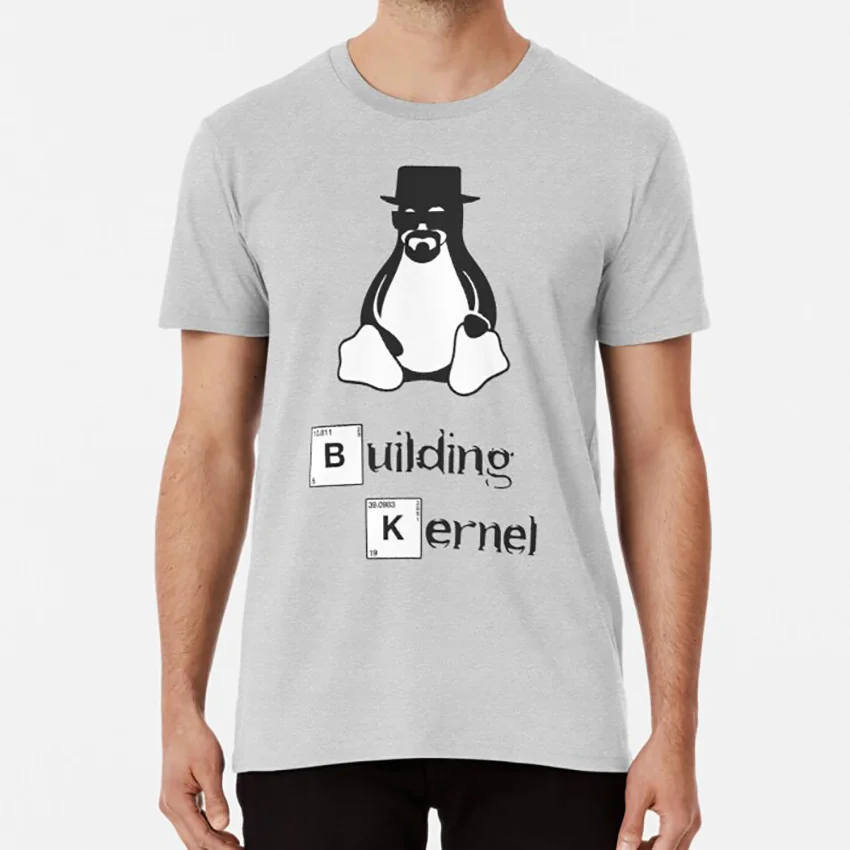 Создание ядра футболка строительство Пингвин tux linux дистрибьютор distro foss | Мужская