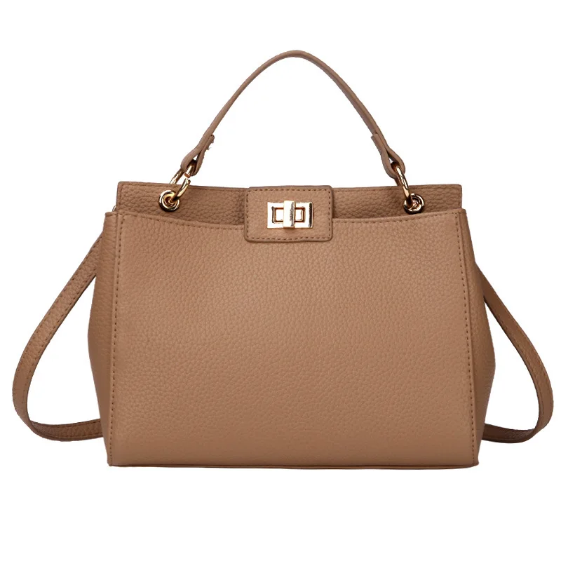 

Women's Handbag Fashion PU Leather Solid Color Embossed Leather Shoulder Bag Women's High Imitation Simple Oblique WOMEN'S Bag