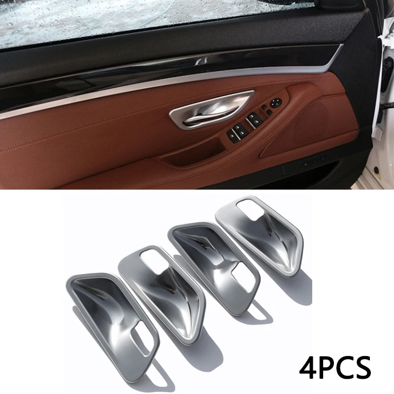 ABS 크롬 자동차 인테리어 도어 핸들 볼 커버 트림, BMW 5 시리즈 F10 F18 2011-2017 자동차 인테리어 액세서리, 4 개