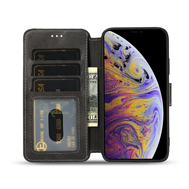 Crazy Horse Флип кожаный чехол для iPhone 11 Pro Max 11 Pro 11 XS Max XR XS X 7 8 6 6S Plus несколько отделений для карт чехлы-бумажники