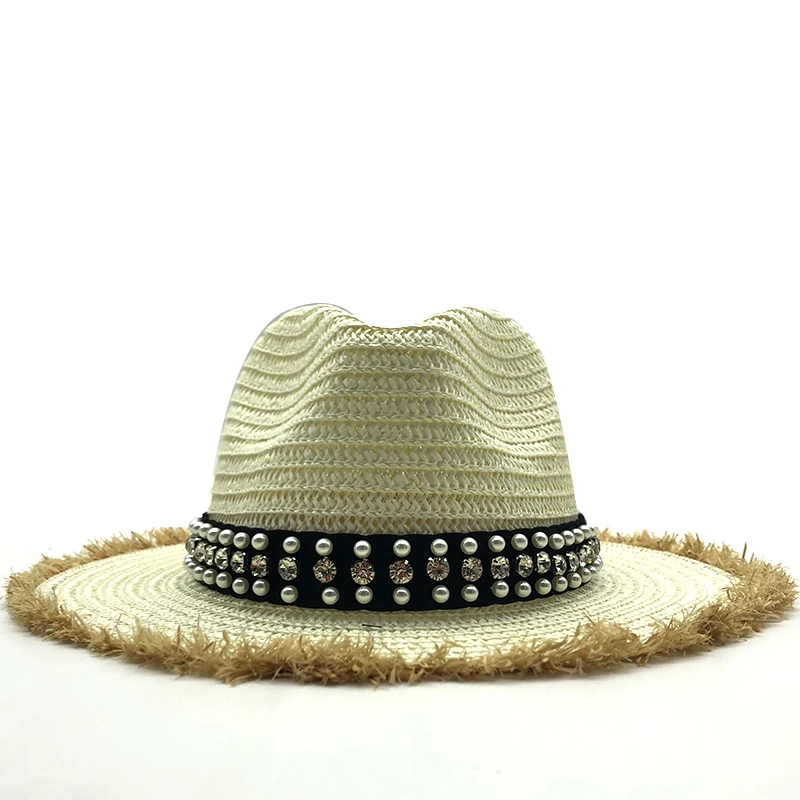 2020 Simple Anti-UV Hat Summer Spring Women's Travel Caps Bandages Beach men Traw Hat Breathable Raffia Sun Hats 2