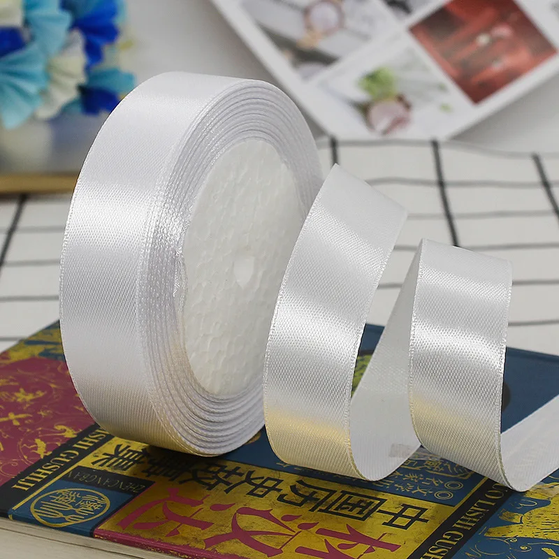 6/10/15/20/25/40/50mm Satin Ribbons Home Wedding Decorative Christmas Gift  Box Wrapping