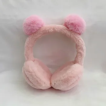 

10pcs Cartoon Wired Headsets Winter Ear Cover Warm Headband Windproof Earuffs Plush Fur Headphones for Kids Adults