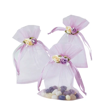 

25PCS/LOT Plain Color 14cm(H)*10CM(W) Organza Bag Wedding Baby Party Candy Bag Favor Gift Bag