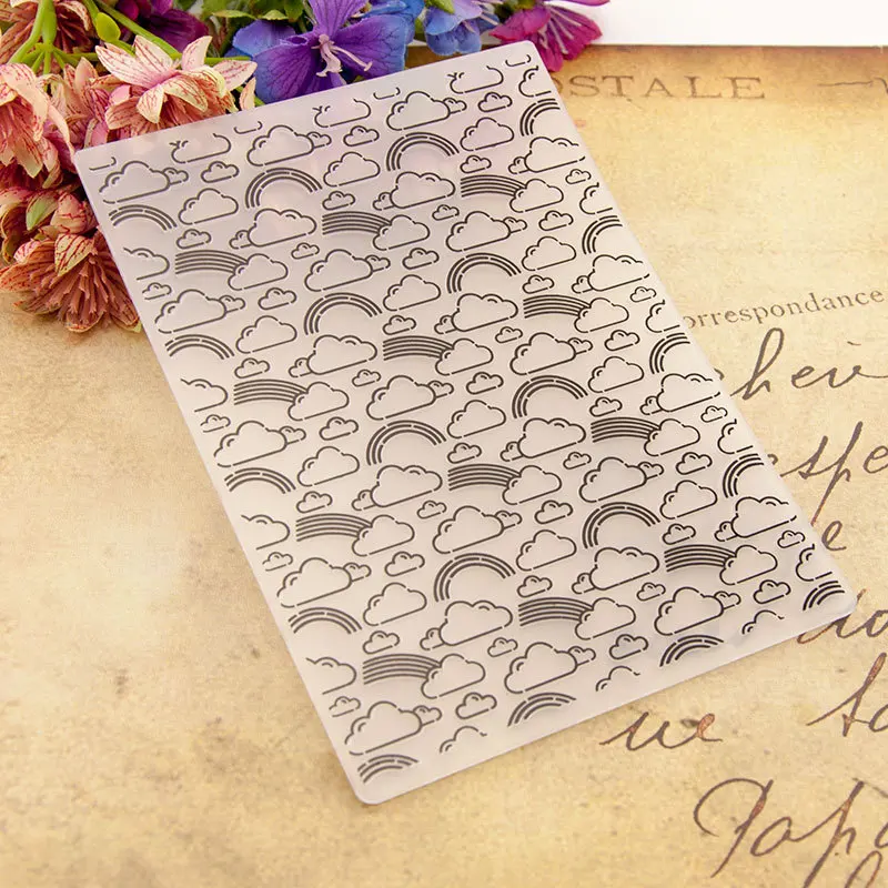 

Rainbow Cloud Embossing Folders Plastic Template Die Cutting Scrapbooking Card Christmas