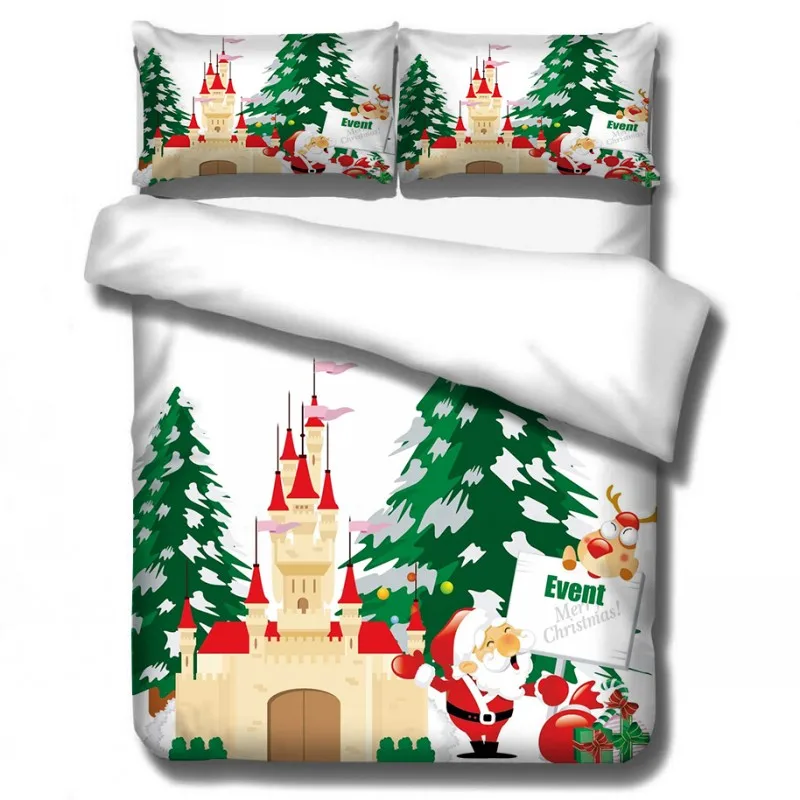 Christmas 19 Cartoon Santa Claus Elk Bedding Sets Baby Kids Boys Girls Christmas Gift Duvet Covers Pillowcases Comforter Cover Bedclothes - Цвет: Christmas 19