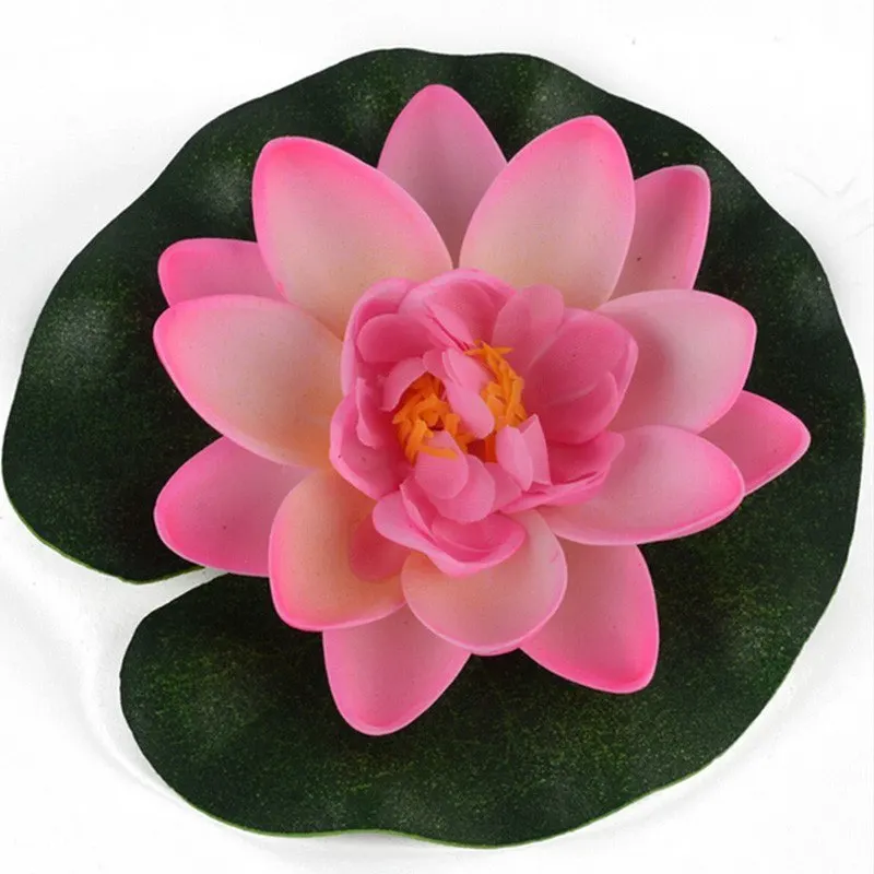Garden Decoration 1 PCS Artificial Lotus Water Lily Floating Flower Pond Tank Plant Ornament 10cm