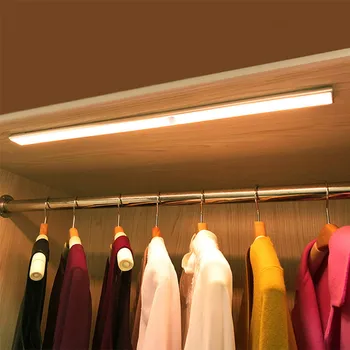 

Motion Sensor Closet Lights 60 LED Wireless Under Cabinet Lighting Rechargeable Battery Night Lamp for Cupboard Cabinet Kitchen