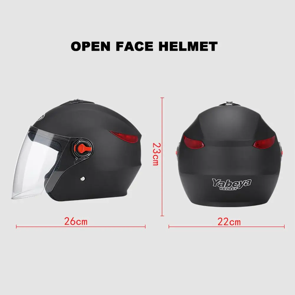 GS01 PU Leather Unisex Motorcycle Open Face Half Helmet Sun Visor Professional 