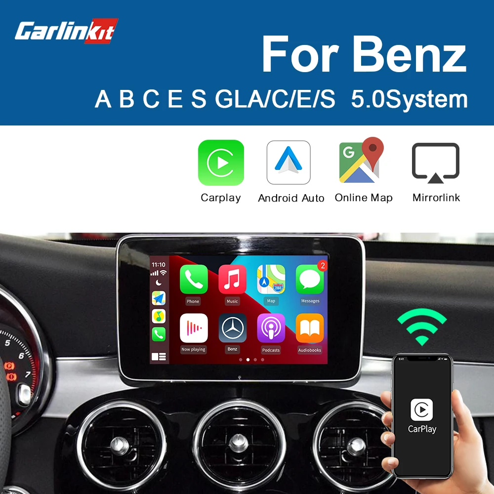 Carlinkit Декодер для Mercedes Benz A B C E S Class NGT 5 0 беспроводная система CarPlay Android