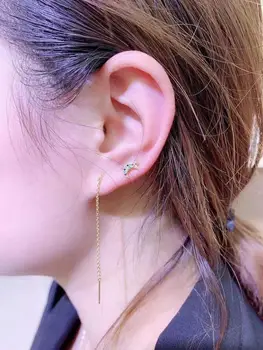 

10Pairs Colorful CZ Micro Pave Charm Moon Earring Fashion Gold/Silver simple Cubic Zirconia earrings