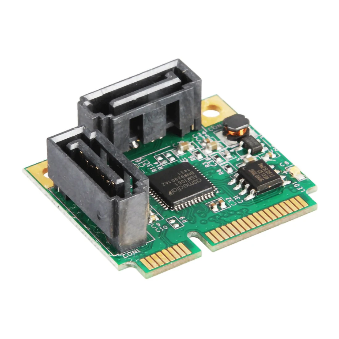 

Add On Cards Mini PCI-E PCI Express to 2 Ports SATA 3.0 Converter Hard Drive Extension SATA3 Controller Card HUB Multiplier