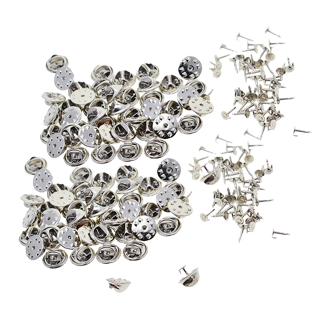 100 Sets Tie Tacks, Replacement Uniform Badge Comfort Fit Tie Tack Lapel Pin Backing
