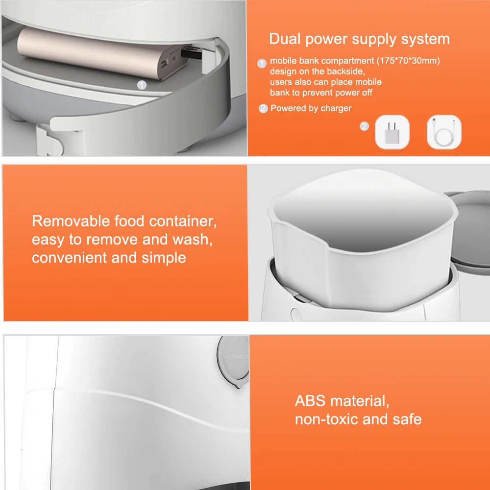 Automatic Pet Feeder Pet Cat Dog Food Dispenser Automatic Pet Feeder Smart Pet Feeder WiFi APP Control Cats Dogs Feeding Bowls