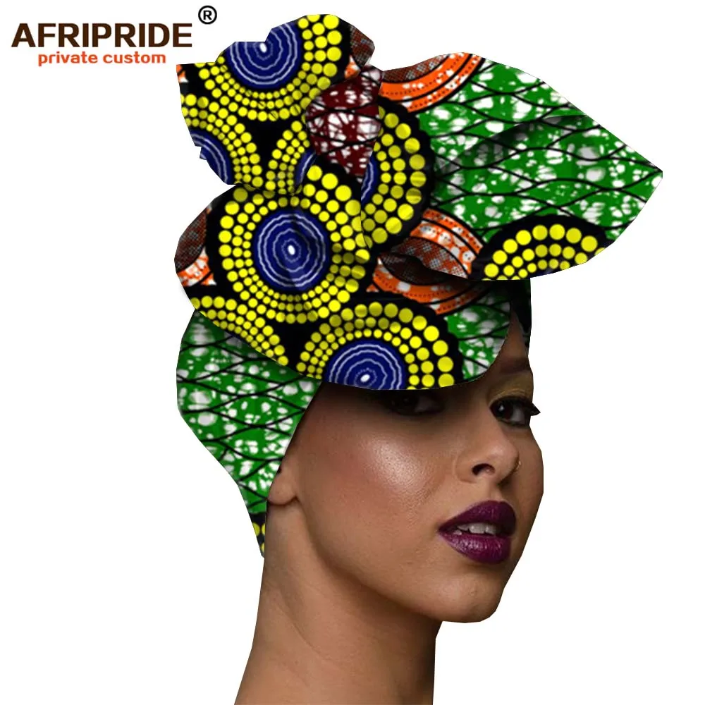 Африканская мода, повязка на голову для женщин, AFRIPRIDE, bazin richi, высокое качество, хлопок, воск, принт, Женская бандана A19H001 - Цвет: 488