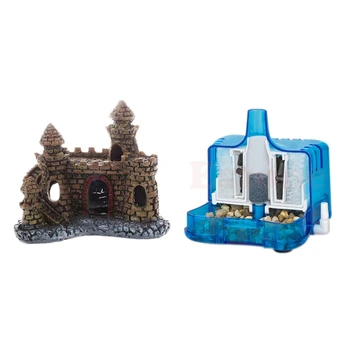 

Artificial Aquarium Fish Tank Castle Tower House & Aquarium Fish Tank Pneumatic Biochemical Activated Carbon Filter