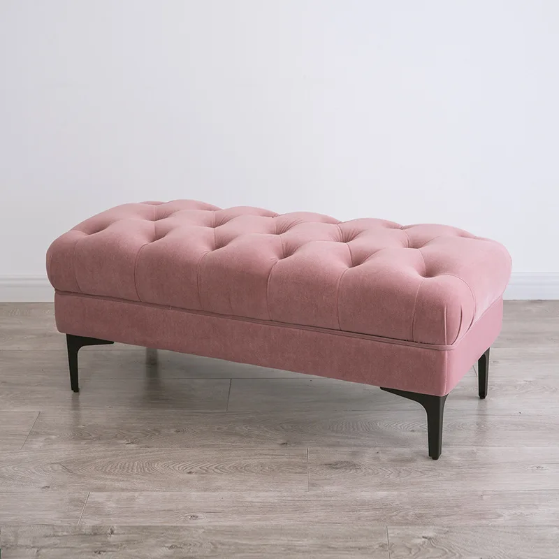 

Nordic Fashion Cloth Art Shoe Stool Stand Light Luxury Shoe Stand Simple Modern Clothing Bench Bedstock