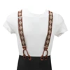 Unisex Vintage Suspenders Men Braces Adjustable 6 Button Suspender Elastic Y-Shape Strap Pants Trousers Brown Leather PU ► Photo 3/6