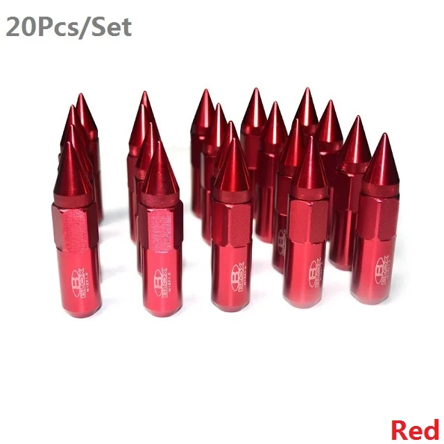 Red 20 шт./компл. M12x1.25-M12x1.5 ступицы колеса для автомобиля винты качество Алюминий сплав защитные чехлы авто ступицы отделкой болт внешней отделки - Название цвета: Red
