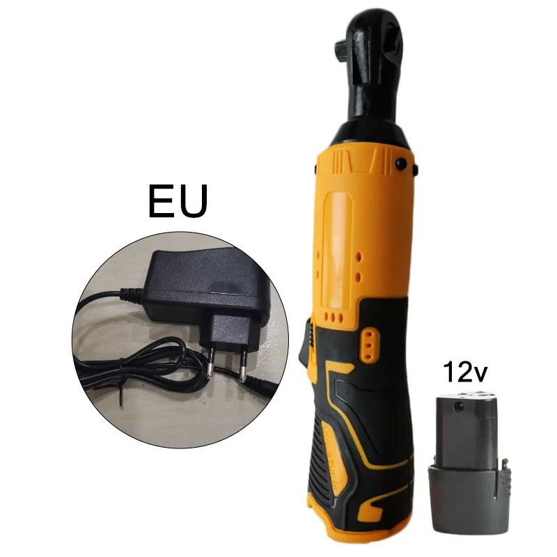 

Cordless Electric Ratchet Wrench 12V Lithium-Ion Battery Charger Kit 3/8\" Drive Charge Lights Illuminate When In Use
