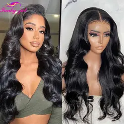 Body Wave Lace Wig 13x4 Lace Front Human Hair Wigs For Women Brazilian Wavy 4x4 Closure Wig Preplucked Hairline 180% Density
