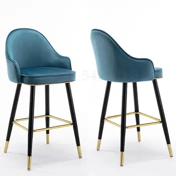 

Light Luxury Bar Chair Household High Stool Modern Simple Island Platform High Chair Bar Chair Front Desk High Back Stool