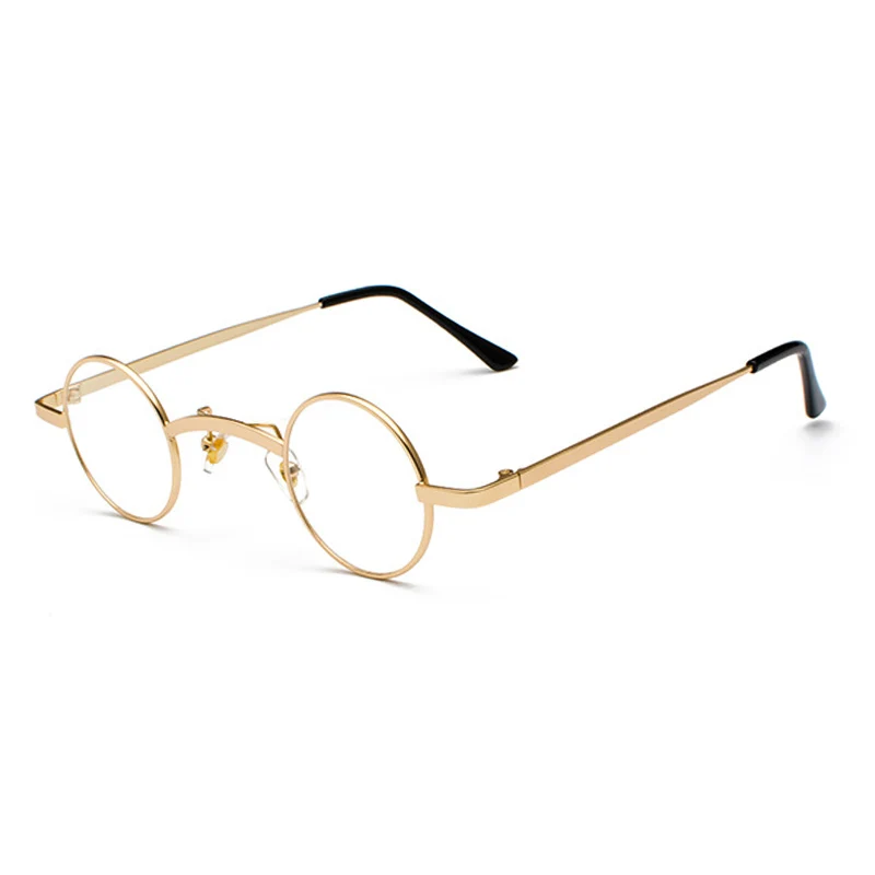 OEC CPO Мода новые женские Круглые Солнцезащитные очки женские маленькие оттенки фирменный дизайн металлические мужские солнцезащитные очки для женщин O89 - Цвет линз: C10 Gold-Clear