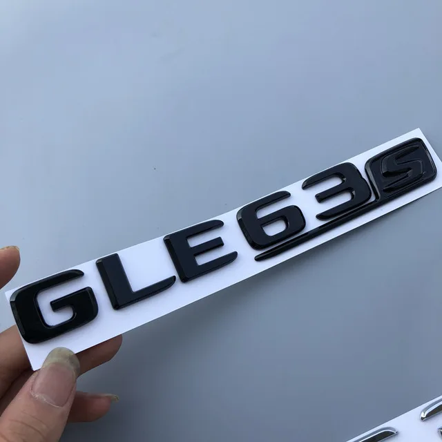 Эмблема, автомобильный Стайлинг, наклейка на багажник для Mercedes Benz AMG GTR C63S E63S GLC63S GLE63S, длинный R, S, значок, буквенная эмблема, черный, красный, серебристый - Цвет: glossy black GLE63S