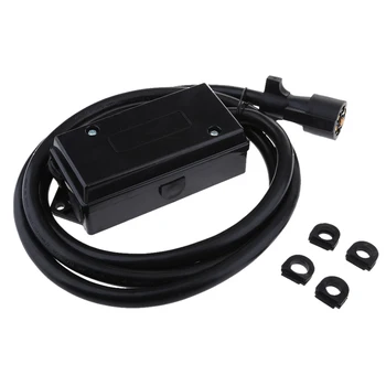 

7-Way Trailer Wire Junction Box RV Camper Truck Inline Light Cord Plug - 8ft