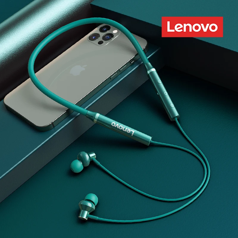Оригинальные наушники Lenovo с Bluetooth HE05X беспроводные магнитные шейным ободом
