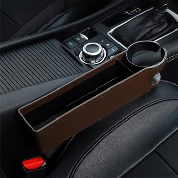 

Black Gap Filler Console Side Pocket with Coin Collector Seat Catcher Car Organizer