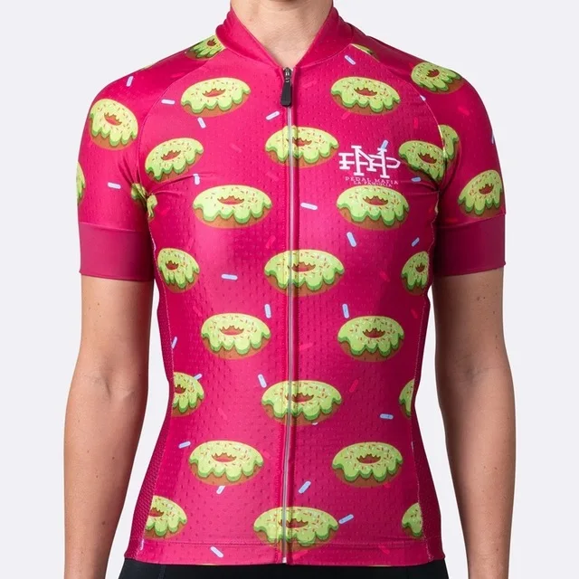 Супер-светильник для женщин, майка для велоспорта с рисунком мороженого, летняя одежда с коротким рукавом для езды на велосипеде, дышащая спортивная рубашка для велоспорта - Цвет: 2