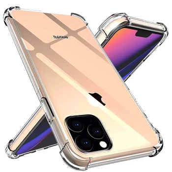 

100pcs Air Cushion Clear Transparent Case For iPhone 11 Pro Max XS XR X 8 7 6 6S Plus SE 2020 Soft TPU Silicone Shockproof Cover