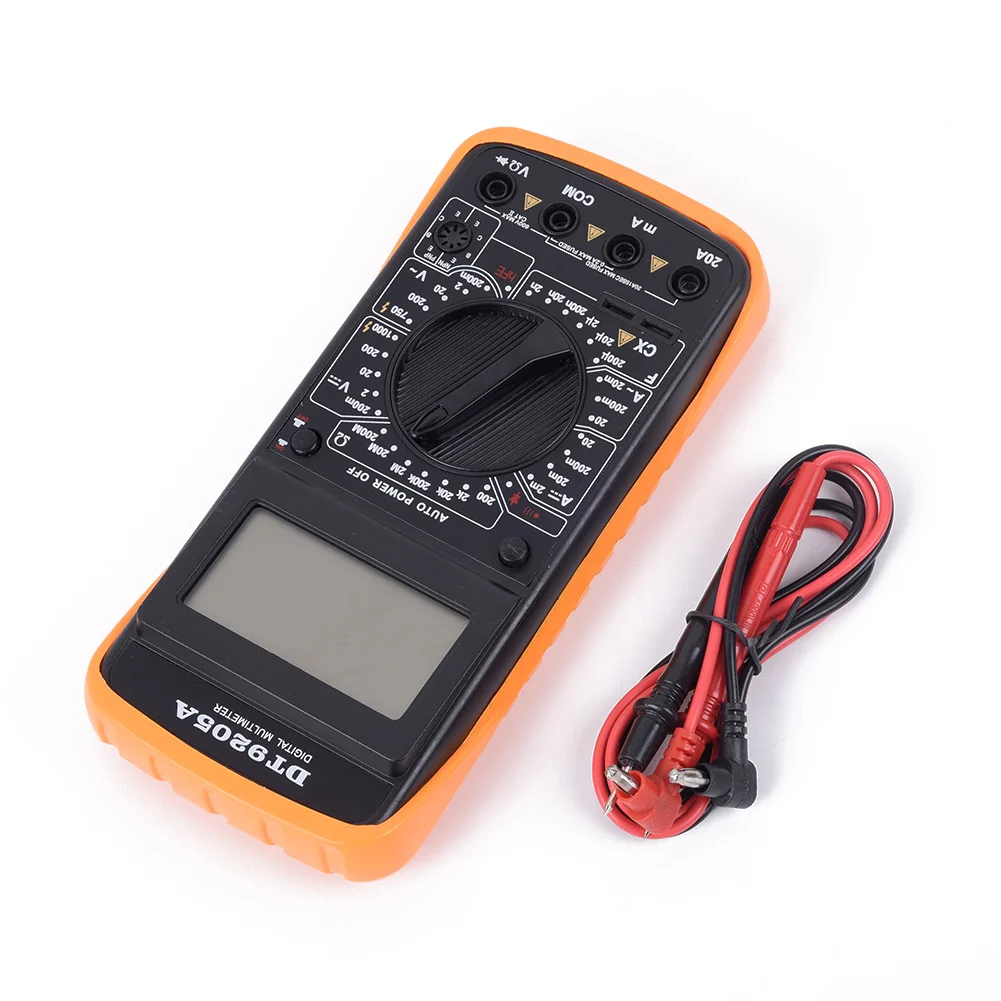 Pro DT9205A Цифровой мультиметр с ЖК-дисплеем AC/DC Амперметр тестер сопротивления емкости