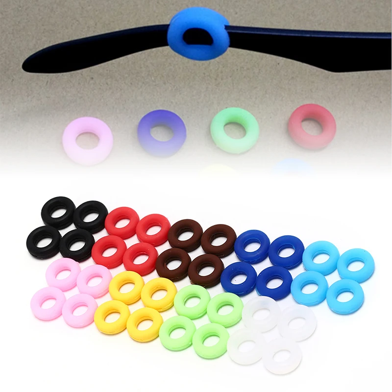 2 Pairs Round Glasses Ear Hooks Anti Slip Silicone Grips Eyeglasses Sports Temple Tips