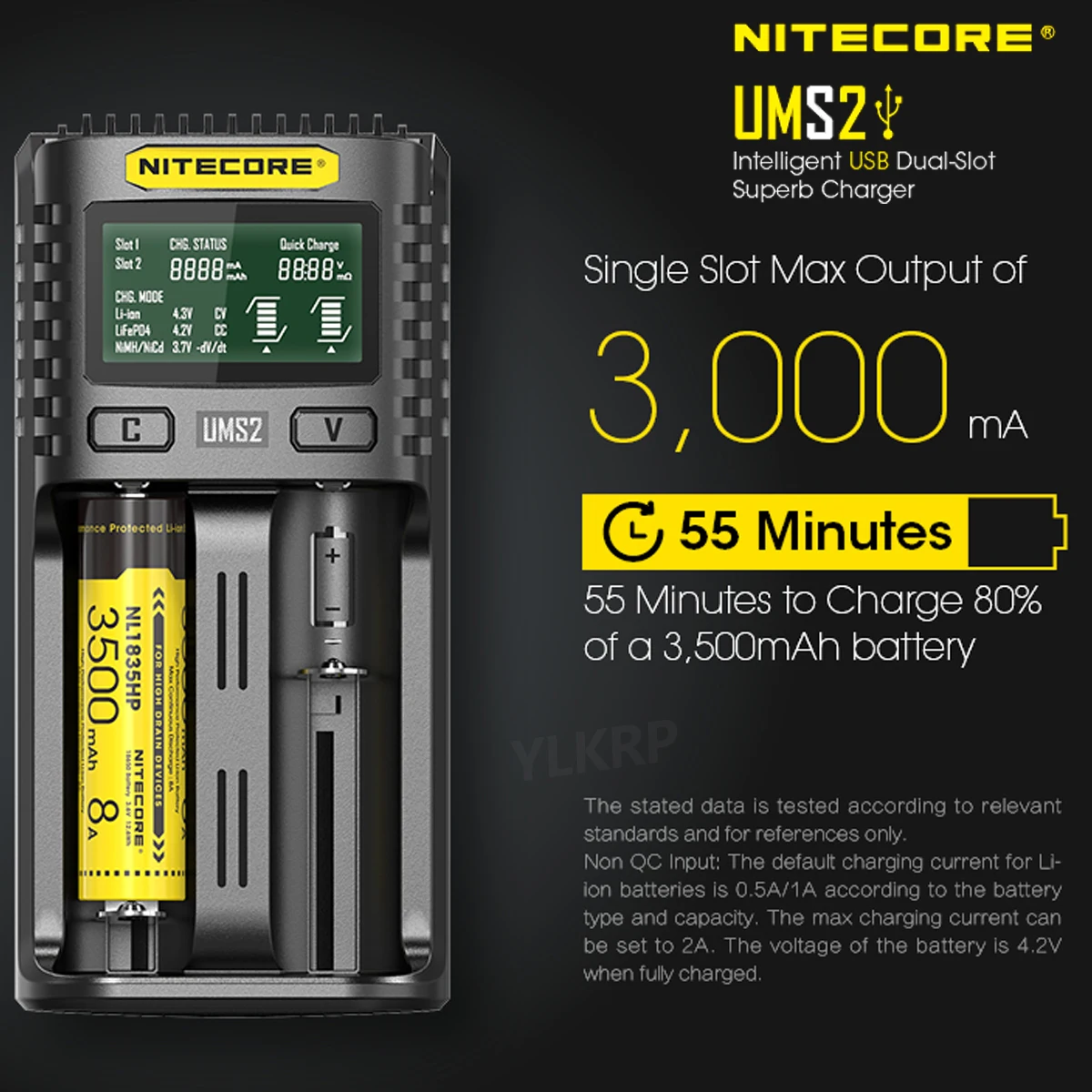 Fast Charger Battery Charger Adapter NITECORE UMS4 UMS2 Intelligent QC Fast Charging 4A Large Current Multi-Compatible USB Charger