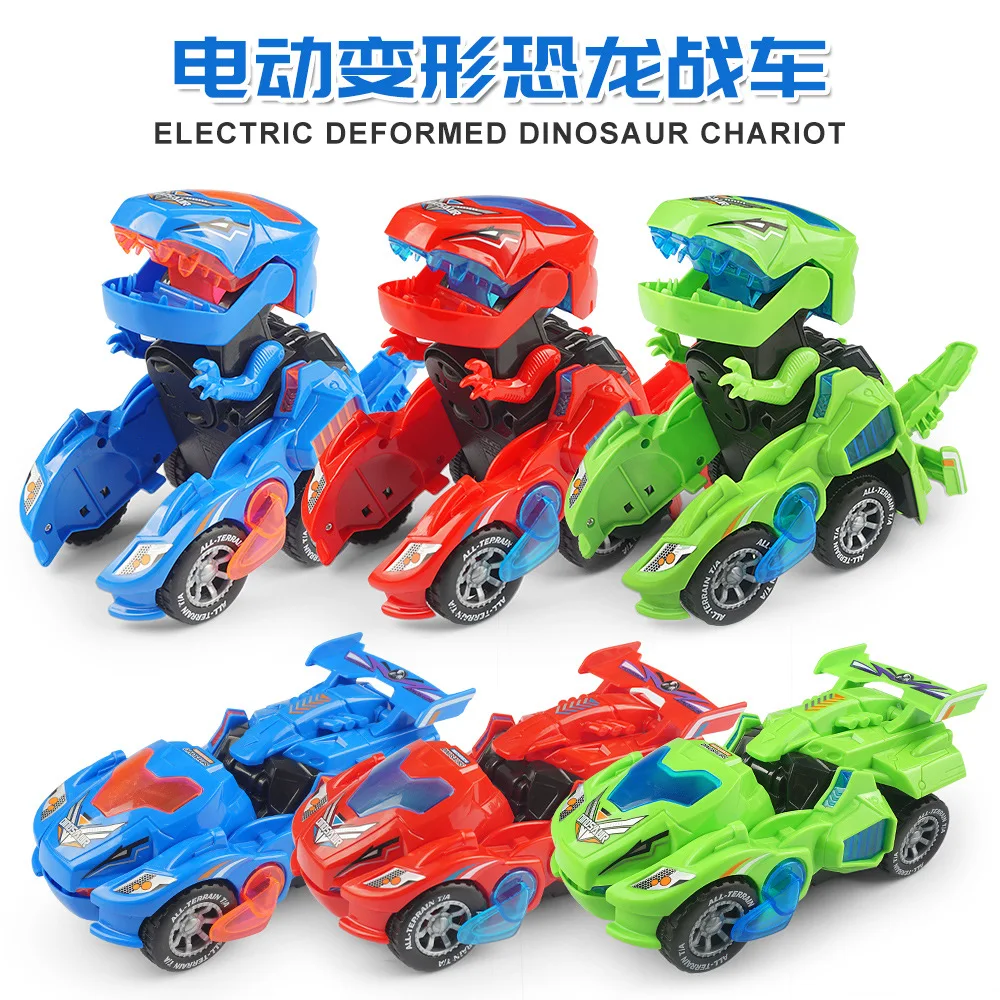 

Hot Selling Online Celebrity Children'S Educational Electric Transformation Dinosaur Tank Universal Light And Sound Transformati