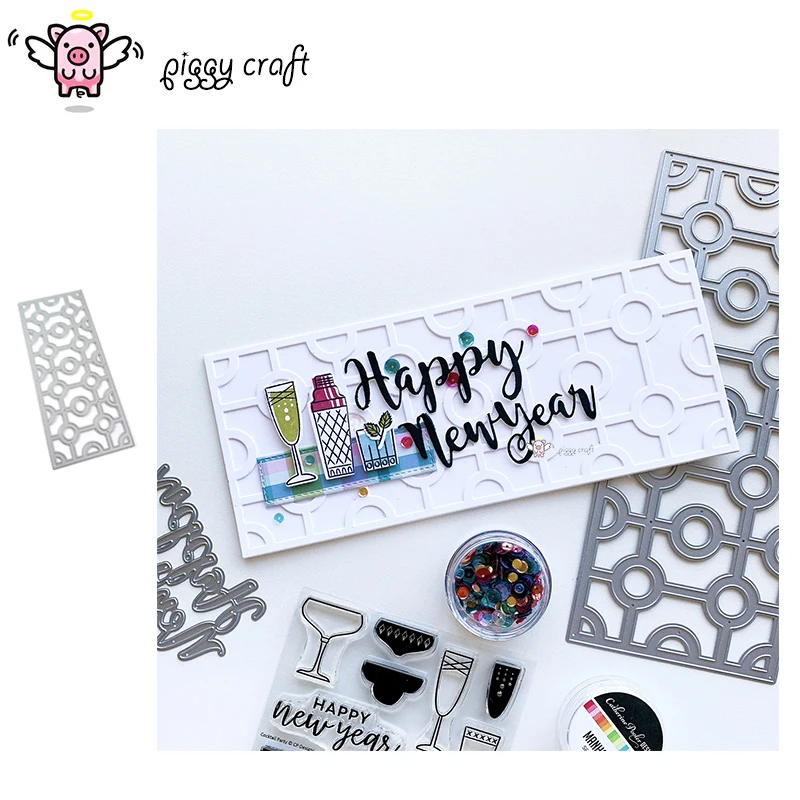 Piggy Craft metal cutting dies cut die mold Circle hole rectangular frame Scrapbook paper craft knife mould blade punch stencils | Дом и сад
