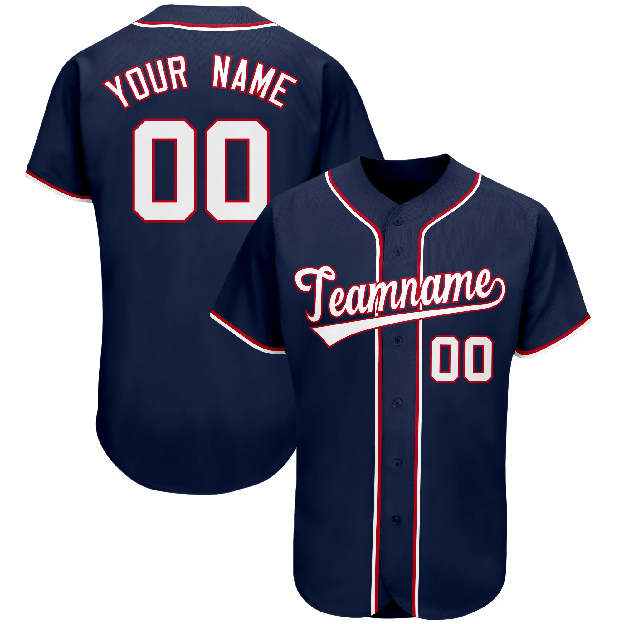 Popular Baseball Jersey Personalized Print Team Name,Number Breathable V-neck Streetshirts Button-down for Male/Women/Kid
