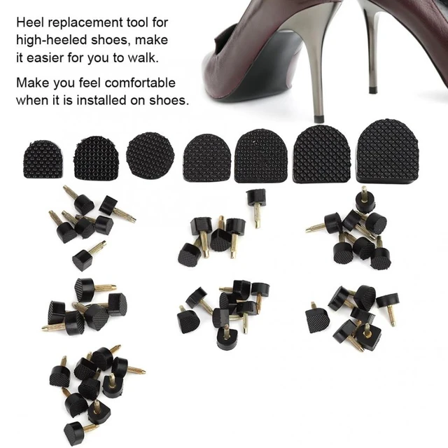 Amazon.com: 24 Pairs High Heel Tips Shoes Replacement Tap Caps,6 Size,8,/9/10/11/12/12.5mm,U-Shape,  Black : Health & Household