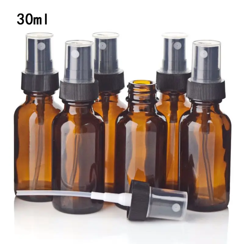 

1 pc Empty Amber Glass Spray Bottle Water Sprayer Refillable Atomiser Container for Essential Oils