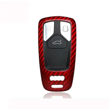 

Carbon fiber Button start Car Key shell cover Fit For Audi A4L A5 TT