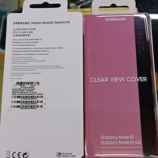 Samsung Mirro чехол Прозрачный чехол для телефона для Galaxy Note 10 Note10 Note X Note 10+ Note 10 Plus Тонкий флип-чехол - Цвет: Pink