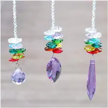 Хрустальная люстра H& D, чакра, защита от солнца для окна, сада, детской комнаты, украшение, свадебный подарок для гостей, набор из 3(фиолетовый